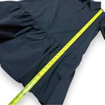 S•Deer Black Gothic Classic Solid Mesh Sleeve Mini Shirt Dress Photo 10