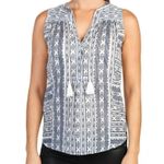 Paige Bettine Sleeveless Top Tassel White Blue XS Photo 5