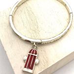 Fireman Blessing Enamel Charm Bracelet Sil… Red Photo 1