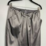 Giorgio Armani  Bow Pinstripe Pencil Skirt Wool Blend Y2K 2000s Gray 42 / US 6 Photo 2