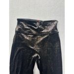 Spanx Shape Small Velvet Black Gold Metallic Textured High Waist Leggings Shine Photo 10
