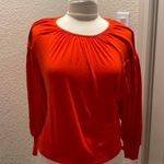 Free People FP Beach  Red Orange Long Sleeve Tie Cuff Peasant Top EUC Sz XS Photo 0