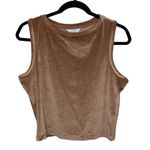 🎓 Sofia Intimates Beige Ribbed Velour Cropped Tank Size M Photo 0
