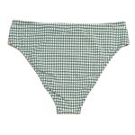 Shade & Shore Paradise High Waist High Leg Seersucker Bikini Bottom Sage Gingham Photo 2