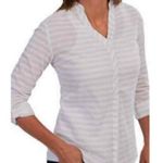 Mountain Hardwear  Daralake Gauze White Striped Button Down Shirt Small Photo 1