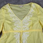 Michael Kors Embroidered Tunic‎ Top Cover Up Lightweight Yellow L Size L Photo 6