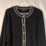 Adrianna Papell Crew Neck Cardigan with White Stitch Detail Gold buttons Size 2X Photo 1