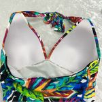 Lauren Ralph Lauren Sz. 10 Rainforest Multicolor Halter Mio 1 Piece Swimsuit Blue Photo 2
