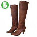 CYNTHIA VINCENT CHESTNUT BROWN LEATHER RIDING BOOTS W/HEEL (7) Photo 1