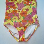 Lilly Pulitzer One Piece Swimsuit Pink Yellow Floral Halter Top Size Small Photo 2