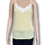 Maurice's Womens Y2K Camisole Tank Top Floral Lace V Neck White Yellow Small Photo 0