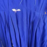 Free People  Size S Mini Dress Gemma Floral Tunic Long Sleeve Blue Open Back Boho Photo 4