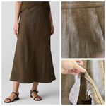 Vintage Robyn Meredith Taupe Tan Rustic Butchers Linen Knit Flutter Skirt, sz. M Brown Size M Photo 2