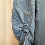 Soft Surroundings Button Down Denim Cheetah Print Roll Tab Blouse Plus Size 2X Photo 5
