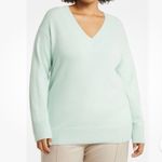 Vince  Plus 3X Women’s Sweater Fluorite Green Wool Cashmere V Neck Pullover $465 Photo 2
