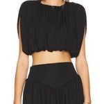 L'Academie Pleated Crepe Julianna Crop Top&Mini Skirt Set Black Womens Size XS Photo 0