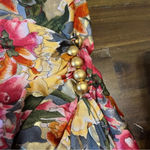 Beach Bay Vintage Floral One Piece Bikini Gold Faux Wrap Skirt 10 Retro Pin Up Photo 8