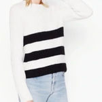 Equipment  Femme‎ Ivory & Black Striped Wool Alpaca Carson Pullover Sweater Photo 0