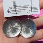 Jessica Simpson  Earrings silver tone round flower drops hooks Photo 3