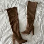 JustFab Tan Jesyna Thigh-High Heeled Boots Photo 0