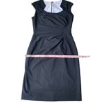 Calvin Klein  Side Ruched Cap Sleeve Classic Black Mini Sheath Dress Photo 9