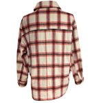 Ott Flannel Shirt Jacket‎ Oatmeal Red Black Plaid Medium / Large Photo 2