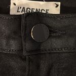 L'Agence L’Agence Kendra High Rise Cropped Flare Jeans in Coated Noir N104-18 Photo 8