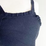 Milly  Black Ruffle Hem Sweater Tank Large Photo 2