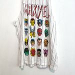 Forever 21 x MARVEL Striped Marvel Muscle Tee White Avengers Graphic Tank Top S Photo 3