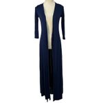 Lulus  Garden District Wrap Maxi Dress 3/4 Sleeve Casual‎ Elegant Navy Blue Small Photo 7