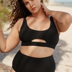 BERLOOK Black Cutout Ribbed Plus Size Bikini Top AND Ribbed Plus Size BOTTOM 17 Photo 0