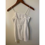 Lulus Fit & Flare Dress Womens Small Solid White Spaghetti Straps Front Slit Photo 3
