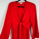 Top Shop Women's Snake Print‎ Tie Front High Split Side Midi Dress Red Size 8 Photo 2