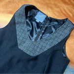 Knitted Dove wool tweed dress sleeveless bird appliqué size medium black gray Photo 2