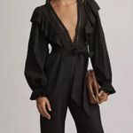 Anthropologie Farm Rio Black Lace And Ruffles Jumpsuit XS New RARE NWT HTF Photo 2