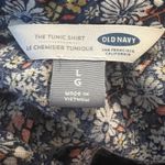 Old Navy  Tunic Shirt Large Linen Blend Floral Pin tucked Photo 2