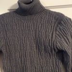 ZARA Knit turtleneck dark gray sweater Medium M thick banded CUTE Photo 1