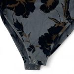 Free People  | M | Wowzers Bodysuit Blue Combo Sexy Tie-Front Top Floral Cutout Photo 7