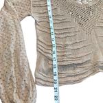 Free People Women's Taupe/Brown Open Knit Long Sleeve Pullover Sweater Small Photo 6
