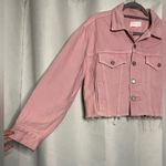Boyish The Tommy Pink Denim Cropped Oversized Jacket Small Photo 7