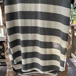 RUSTIC DIME Size MEDIUM Striped Gray and Cream Mini Dress Tunic Tee Shirt Photo 3