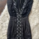 Seduce Black Beadwork Embellished Silk Mini Sheath Dress Size 8 Photo 0