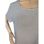 Old Navy  Black And White Striped Flowy Knee Length Short Sleeve Dress Photo 1