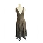 Shona joy  Linen Juliana Plunged Cross Back Midi Dress‎ In Forest size 4 Photo 2
