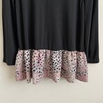 Kate Spade Black Broome Street Soiree Polka Dot Mixed Media Ruffle Hem Top Photo 4