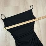 Ruby  Black Glitter Ruched Spaghetti Strap Long Dress Women's Size M Gothic Glam Photo 2