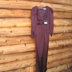 Mac Duggal  2647 Womens Plum Front Twist Puff Sleeve Jumpsuit Pants Photo 5