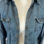 a.n.a Denim cotton chambray long sleeve button down top size petite small Photo 1