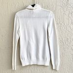 Lilly Pulitzer Cotton Asymmetrical Button Turtleneck Sweater White Women's Small Photo 5