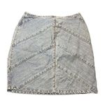 Faded Glory Vintage  Denim Skirt Size Chevron Patchwork 100% Cotton Size 8 Photo 3
